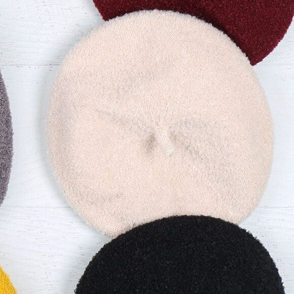 🆕 Ladies Mustard Acrylic Beret Hat - Picture 3 of 3